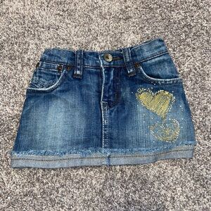 The Children’s Place Denim Skort Embroidered Heart Baby Girl Size 12 Months